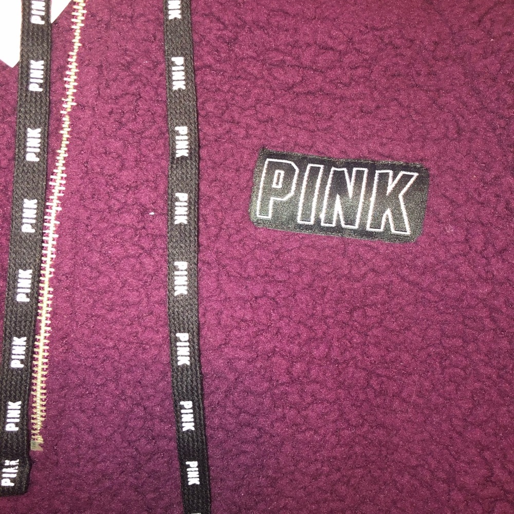 PINK Sherpa Half Zip Hoodie - Picture 3 of 5